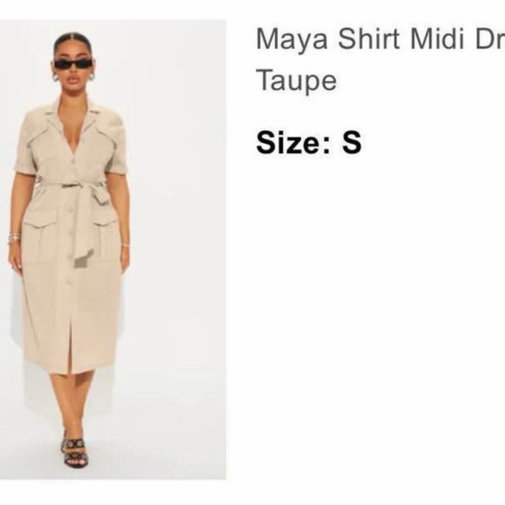 Fashion Nova Taupe Midi Dress